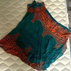 Turquoise and Orange Triangle Skirt